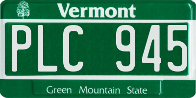 VT license plate PLC945