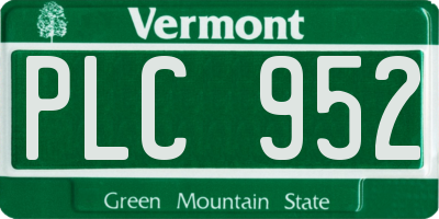 VT license plate PLC952