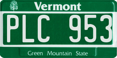 VT license plate PLC953