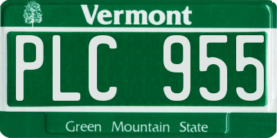VT license plate PLC955