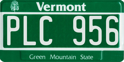 VT license plate PLC956