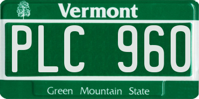 VT license plate PLC960