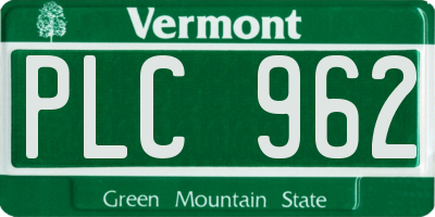VT license plate PLC962