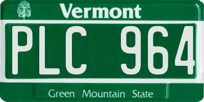 VT license plate PLC964
