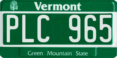 VT license plate PLC965