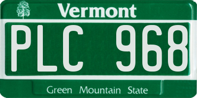VT license plate PLC968