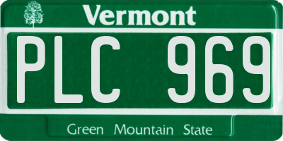VT license plate PLC969