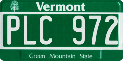 VT license plate PLC972