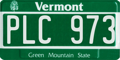 VT license plate PLC973