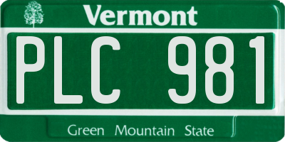 VT license plate PLC981
