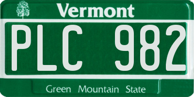 VT license plate PLC982