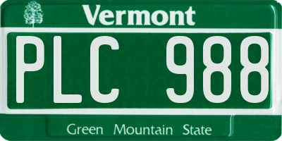 VT license plate PLC988