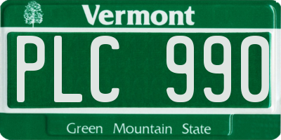 VT license plate PLC990