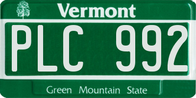 VT license plate PLC992