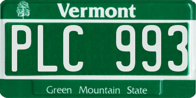 VT license plate PLC993