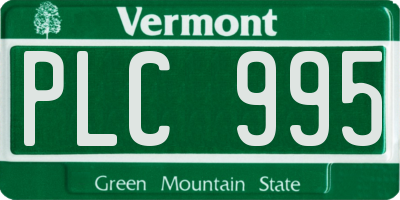 VT license plate PLC995