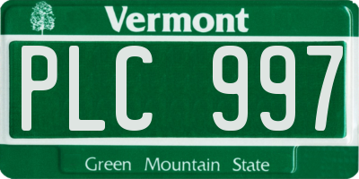 VT license plate PLC997