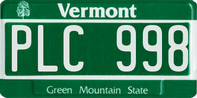 VT license plate PLC998