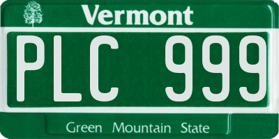 VT license plate PLC999