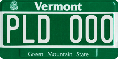 VT license plate PLD000