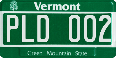 VT license plate PLD002