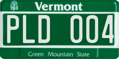 VT license plate PLD004