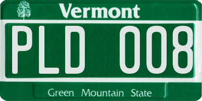 VT license plate PLD008