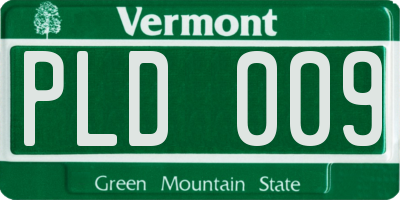 VT license plate PLD009