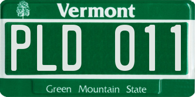 VT license plate PLD011
