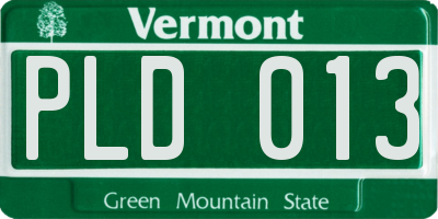 VT license plate PLD013