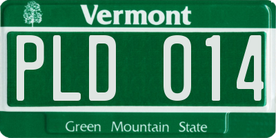 VT license plate PLD014
