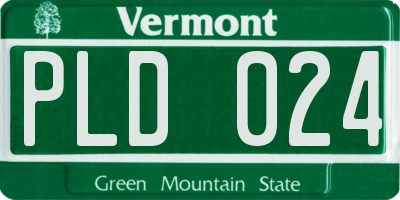VT license plate PLD024