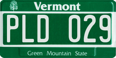 VT license plate PLD029