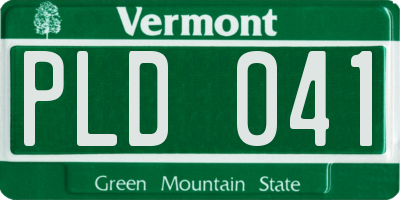 VT license plate PLD041