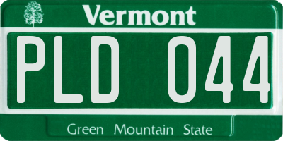 VT license plate PLD044