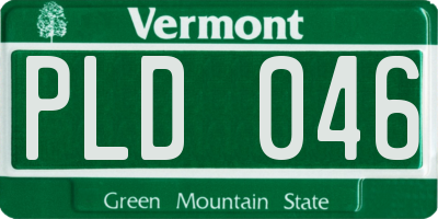 VT license plate PLD046