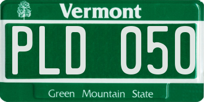 VT license plate PLD050