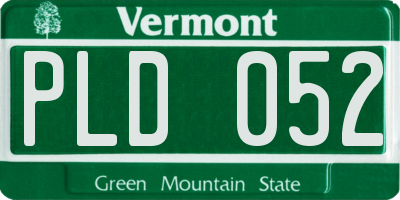 VT license plate PLD052