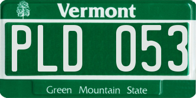 VT license plate PLD053