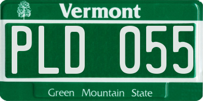 VT license plate PLD055