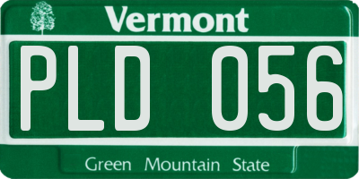 VT license plate PLD056