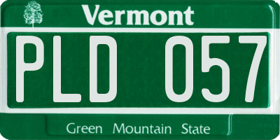 VT license plate PLD057