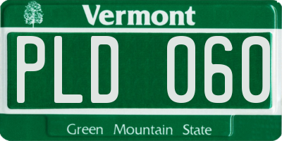 VT license plate PLD060