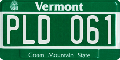 VT license plate PLD061
