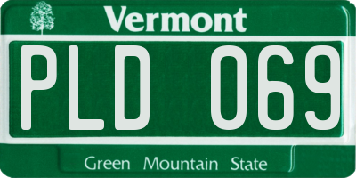 VT license plate PLD069