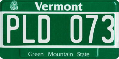 VT license plate PLD073