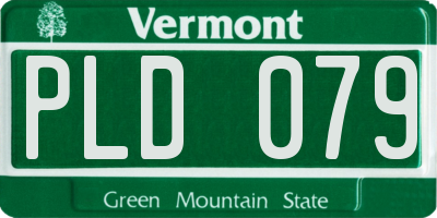 VT license plate PLD079