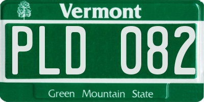 VT license plate PLD082