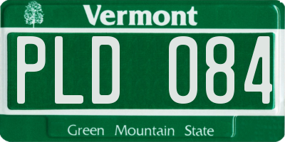 VT license plate PLD084