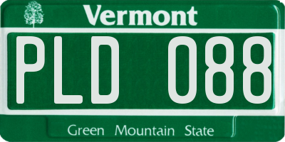 VT license plate PLD088